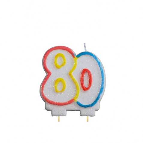 Bougie Anniversaire 80 Ans Bougie Gateau En Forme De Chiffre 80