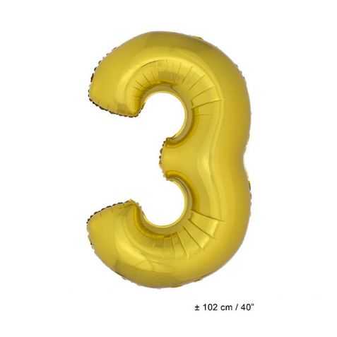 Ballon Geant En Forme De Chiffre 3 Ballon Chiffre 3 Dore