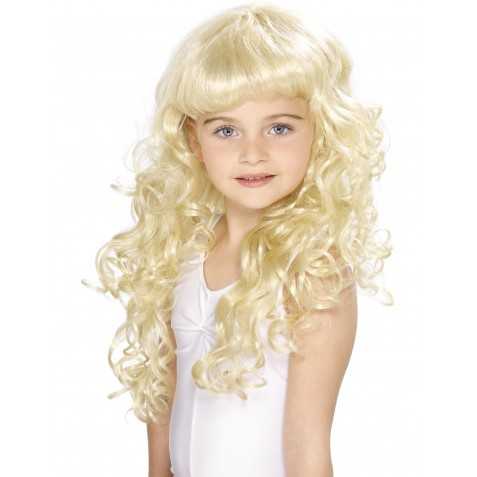 Perruque blonde de princesse fille