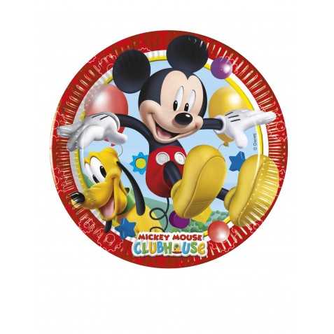 8 Petites assiettes en carton Mickey Mouse 20 cm