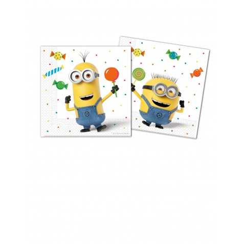 Serviettes En Papier Anniversaire Les Minions Monsieur Paillettes