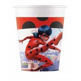 8 Gobelets en carton Miraculous Ladybug 200 ml