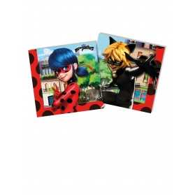 20 Serviettes en papier Miraculous Ladybug 33 x 33cm