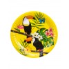 6 Assiettes en carton toucan jaunes 23 cm