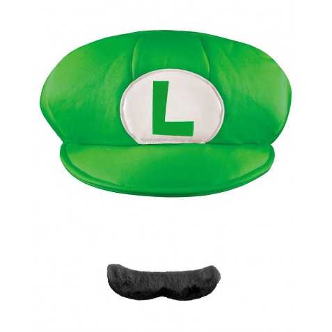 Casquette et Moustache Luigi Adulte