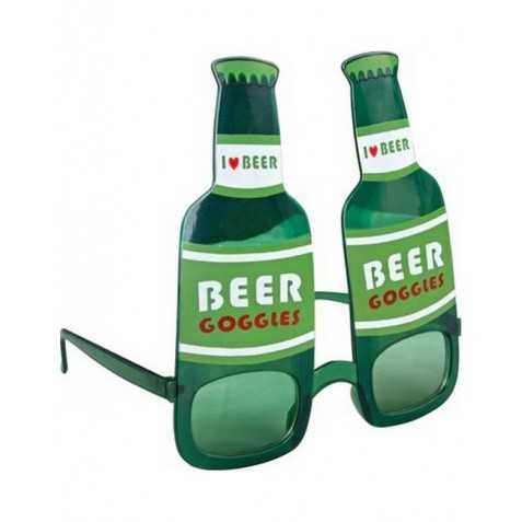 Lunettes bouteille de bière vertes adulte