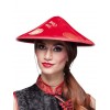 Chapeau chinois rouge adulte