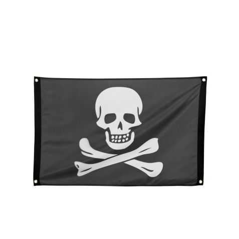 Grand drapeau pirate - Drapeau corsaire noir et blanc