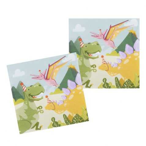 Serviettes en papier Anniversaire Dinosaure