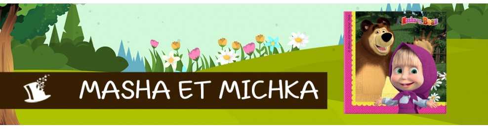 Déco anniversaire Masha et Michka - articles dessin animé avec un ours -  MONSIEUR PAILLETTES